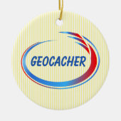 Geocacher Blue en Red Splash Keramisch Ornament (Voorkant)