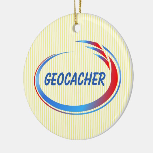 Geocacher Blue en Red Splash Keramisch Ornament (Links)