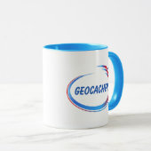 Geocacher Blue en Red Splash Mok (Voorkant rechts)