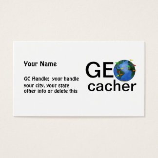 Geocacher Earth Geocaching Signature of Handle Visitekaartjes