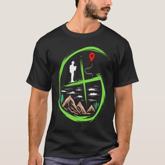 Geocacher  for scavenger hunting treasure hunt t-shirt (Voorkant)