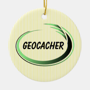 Geocacher Green Splash Keramisch Ornament