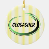 Geocacher Green Splash Keramisch Ornament (Achterkant)