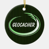 Geocacher Green Splash Keramisch Ornament (Voorkant)