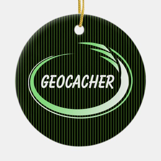 Geocacher Green Splash Keramisch Ornament (Voorkant)