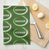 Geocacher Green Splash Theedoek (Quarter Fold)
