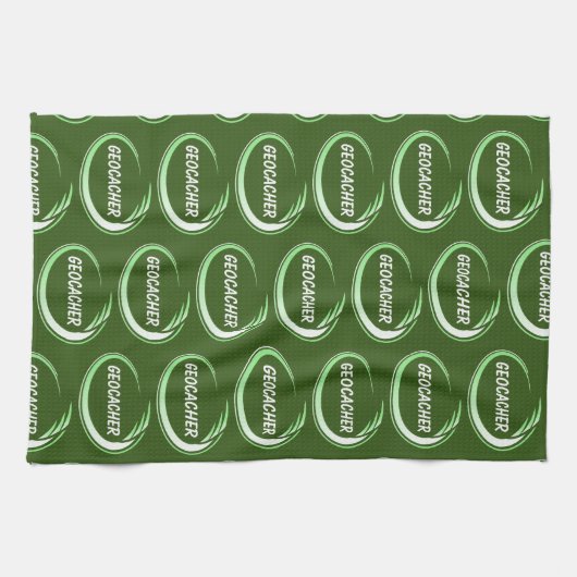 Geocacher Green Splash Theedoek (Horizontaal)