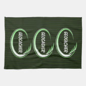Geocacher Green Splash Theedoek (Horizontaal)