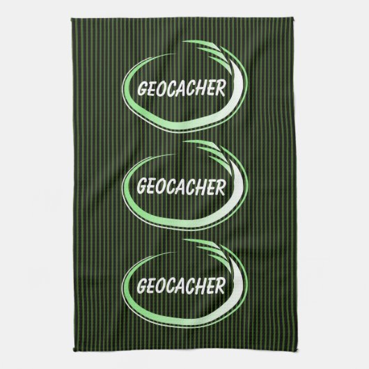 Geocacher Green Splash Theedoek (Verticaal)