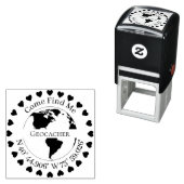 Geocacher-handtekening en GPS-coördinaten Harten Zelfinktende Stempel (In situ)