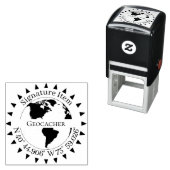 Geocacher Handtekening en GPS coördinaten Pijlen Zelfinktende Stempel (In situ)