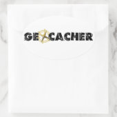 Geocacher met kompas ovale sticker (Tas)