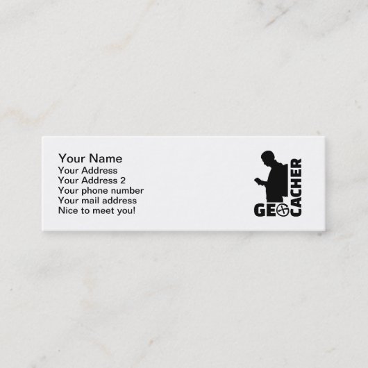 Geocacher Mini Visitekaartje (Voorkant)