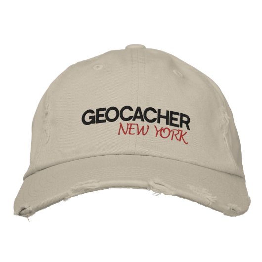 Geocacher New York Geborduurde Pet (Voorkant)