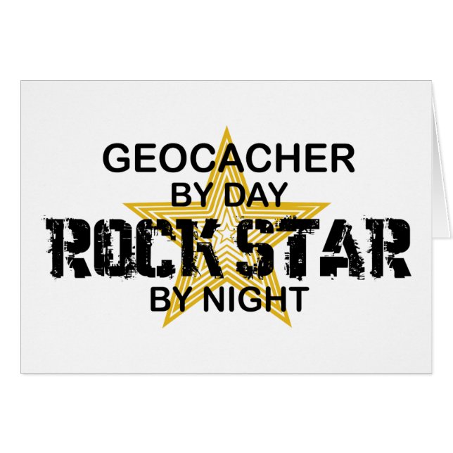 Geocacher Rock Star by Night (Voorkant Horizontaal)