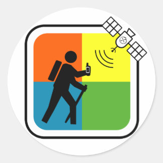 GeoCacher Ronde Sticker