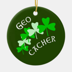 Geocacher Shamrocks Keramisch Ornament