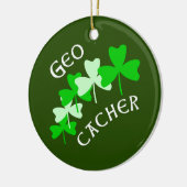 Geocacher Shamrocks Keramisch Ornament (Links)
