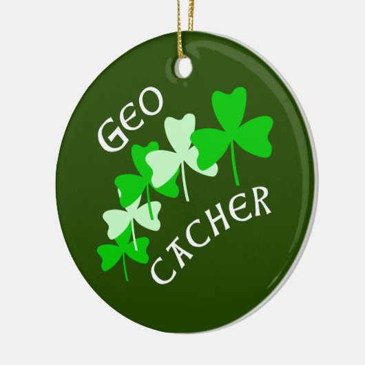 Geocacher Shamrocks Keramisch Ornament (Links)