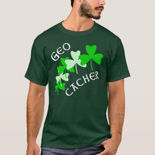 Geocacher Shamrocks T-shirt (Voorkant)