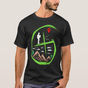 Geocacher voor de jacht op schatten op scaveniers t-shirt