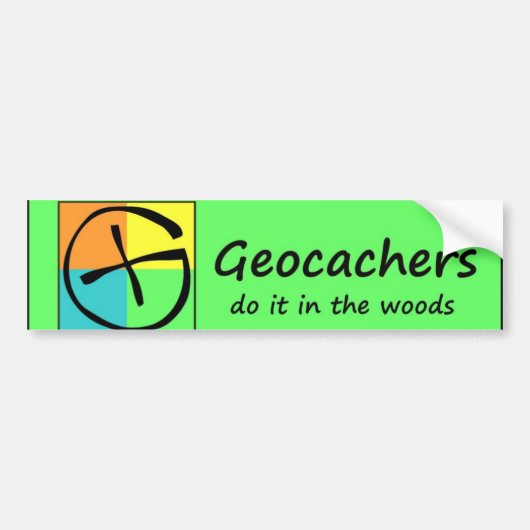 Geocachers doen het in de Bossen Bumpersticker (Voorkant)