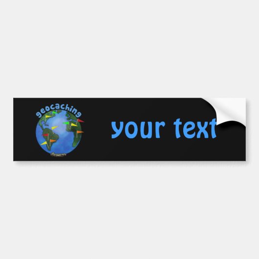 Geocaching Aarde met de vlaggen van het Geheime vo Bumpersticker (Voorkant)
