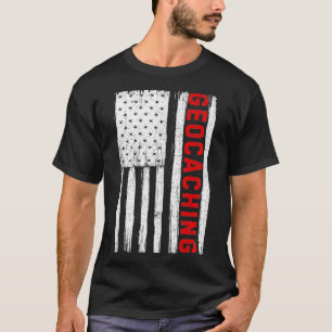 Geocaching Amerikaanse vlag USA Patriottische Geoc T-shirt