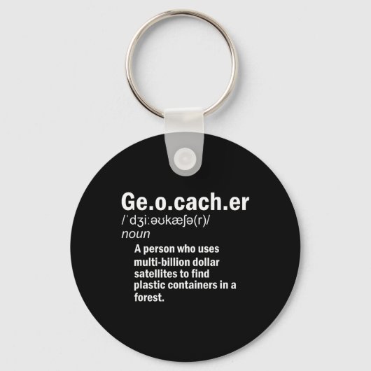 Geocaching Definitie Geocacher  Sleutelhanger (Voorkant)