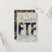 Geocaching Eerste om te vinden Cache Gefeliciteerd Kaart (Voorkant / Achterkant in situ)