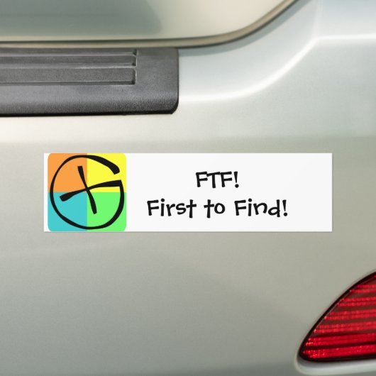 Geocaching FTF - Bumpersticker (Op auto)