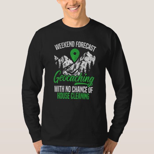 Geocaching Geocacher Cache Gps Tracking Treasure H T-shirt (Voorkant)