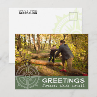 Geocaching groeten van de Aangepaste Foto van het Briefkaart