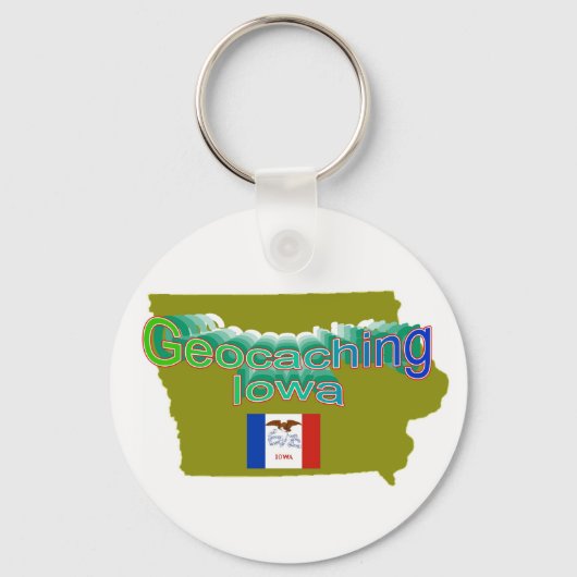 Geocaching Iowa Sleutelhanger (Voorkant)
