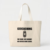 Geocaching Kblack Cache Grote Tote Bag (Voorkant)