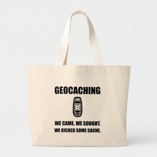 Geocaching Kblack Cache Grote Tote Bag (Voorkant)