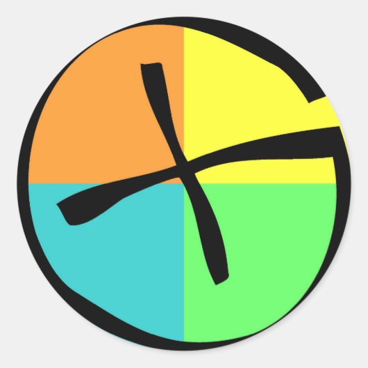 Geocaching Logo Ronde Sticker (Voorkant)