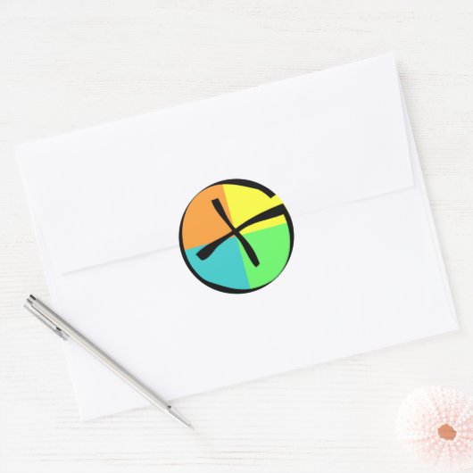 Geocaching Logo Ronde Sticker (Envelop)
