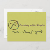 Geocaching met stut briefkaart (Voorkant / Achterkant)