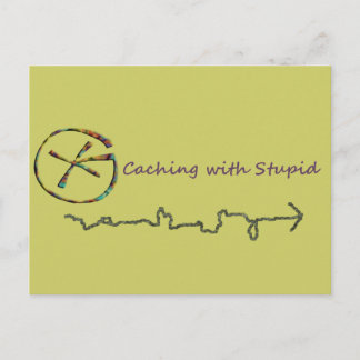 Geocaching met stut briefkaart