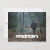 Geocaching Party Quest Fun Theme Bossen Uitnodigin Kaart (Voorkant)