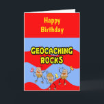 Geocaching Rocks Kaart<br><div class="desc">De geocaching Rocks-tekst met drie dansende rotsen met gps-ontvangers is een grappig geocaching ontwerp voor cachers op verjaardagen,  feestdagen en geocaching-evenementen.</div>