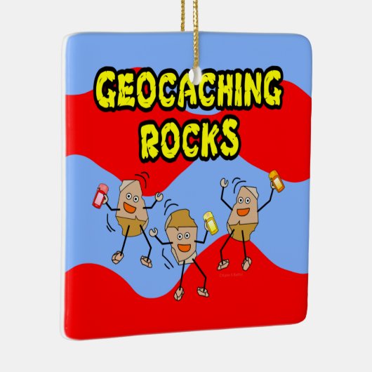 Geocaching Rocks Keramisch Ornament (Rechts)