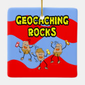 Geocaching Rocks Keramisch Ornament (Achterkant)