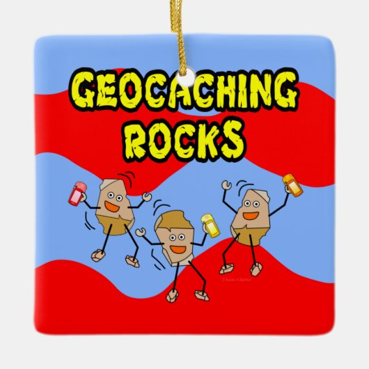 Geocaching Rocks Keramisch Ornament (Voorkant)
