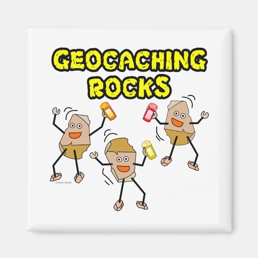 Geocaching Rocks Magneet (Voorkant)
