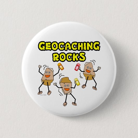 Geocaching Rocks Ronde Button 5,7 Cm (Voorkant)
