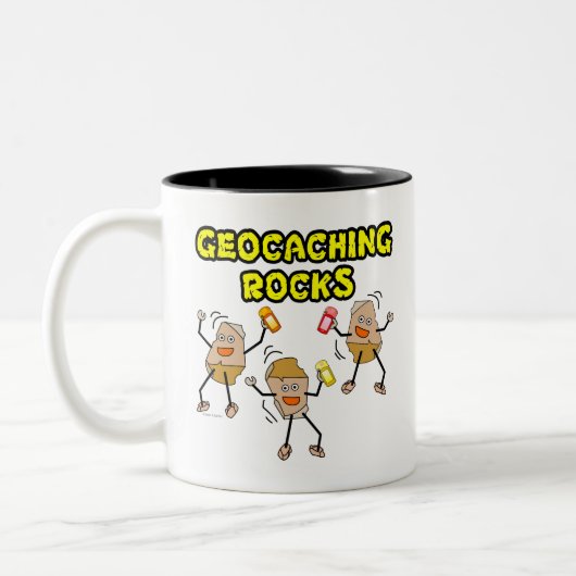 Geocaching Rocks Tweekleurige Koffiemok (Links)
