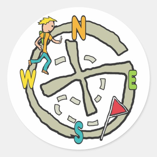 Geocaching Ronde Sticker (Voorkant)