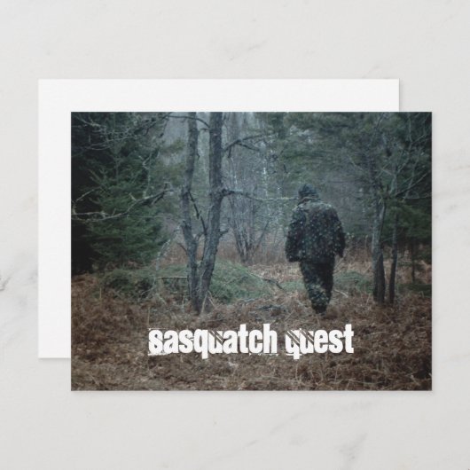 Geocaching Sasquatch Quest Party Invitations Kaart (Voorkant / Achterkant)
